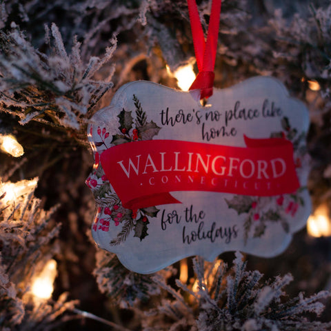 There's no place like home custom hometown acrylic christmas ornament