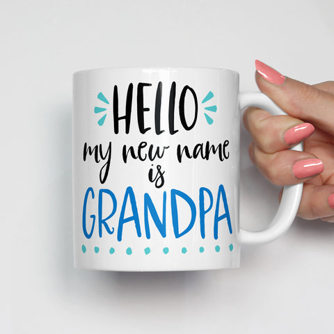 Hello My New Name is Grandpa Mug