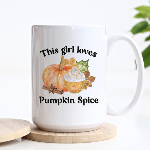 This Girl Loves Pumpkin Spice Fall Ceramic Mug