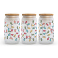 Christmas Lights Holiday Frosted Glass Can Tumbler