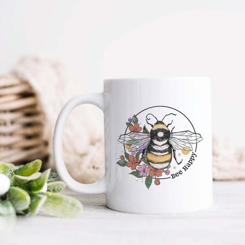 Bee Happy Ceramic Mug