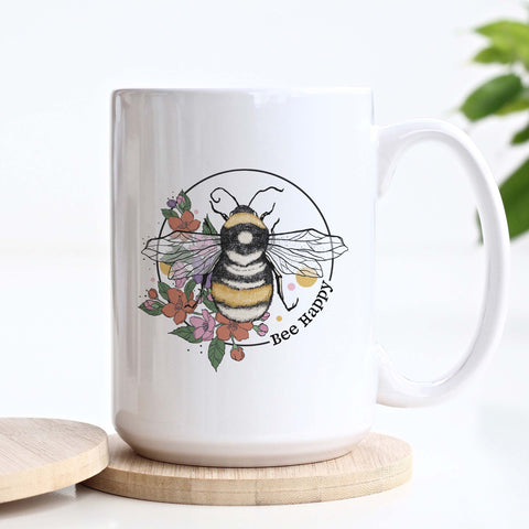Bee Happy Ceramic Mug