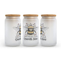 Queen Bee Frosted Glass Can Tumbler
