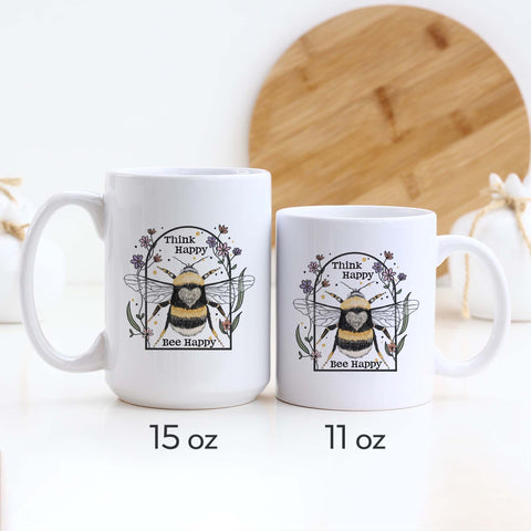 Think Happy Bee Happy Ceramic Mug