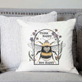 Think Happy Bee Happy Pillow Cover