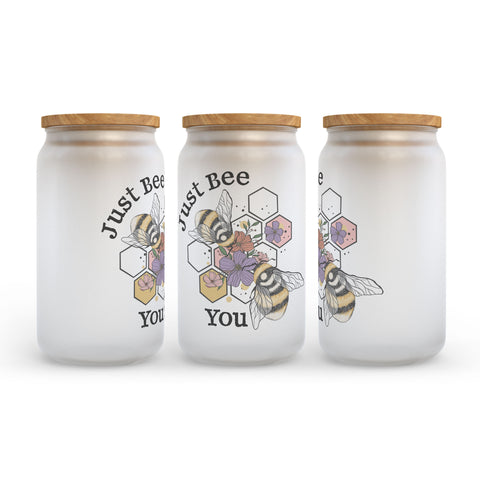 Just Bee You Frosted Glass Can Tumbler
