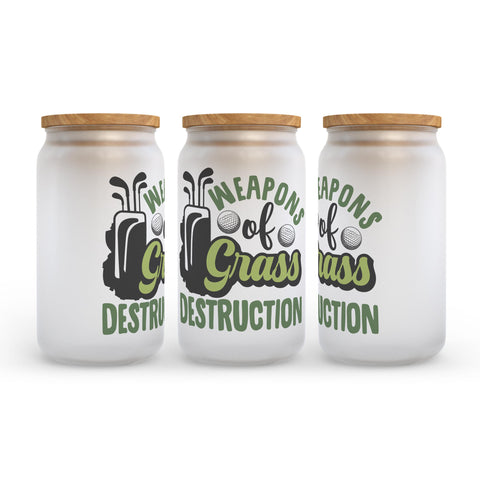 Weapons Of Grass Destruction Golf Frosted Glass Can Tumbler