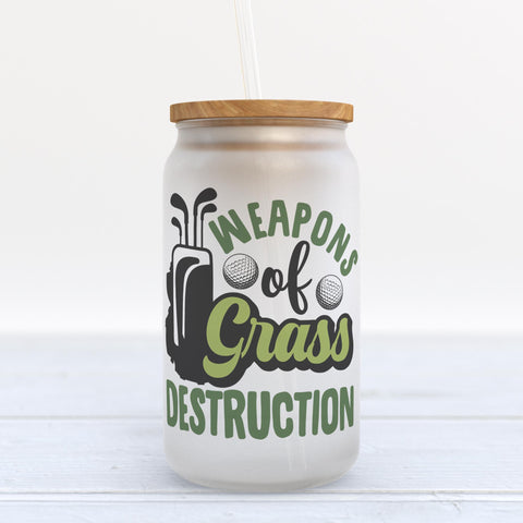 Weapons Of Grass Destruction Golf Frosted Glass Can Tumbler