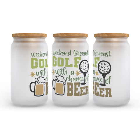 Weekend Forecast Golf With A Chance Of Beer Frosted Glass Can Tumbler