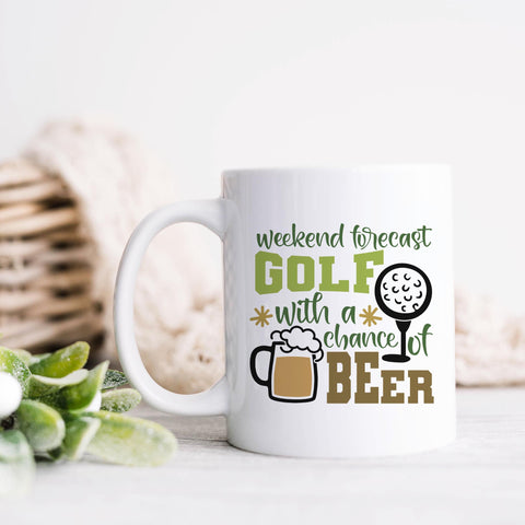 Weekend Forecast Golf With A Chance Of Beer Ceramic Mug