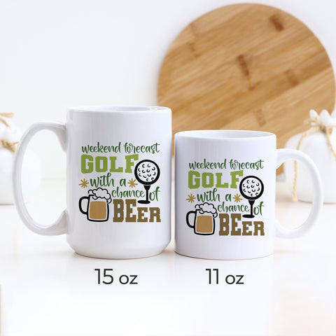 Weekend Forecast Golf With A Chance Of Beer Ceramic Mug