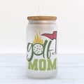 Golf Mom Frosted Glass Can Tumbler