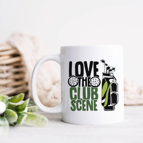 Love The Club Scene Golf Ceramic Mug