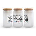 Peace Love Golf Frosted Glass Can Tumbler