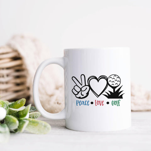 Peace Love Golf Ceramic Mug