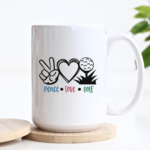 Peace Love Golf Ceramic Mug