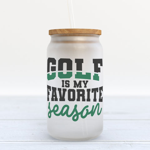 Golf Is My Favorite Season Frosted Glass Can Tumbler