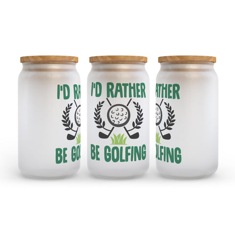 I'd Rather Be Golfing Frosted Glass Can Tumbler