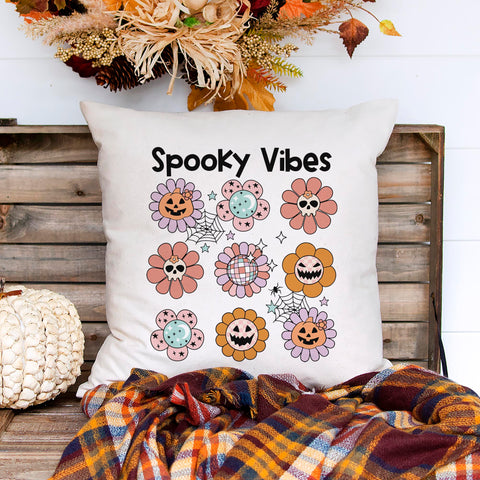 Spooky Vibes Halloween Pillow Cover