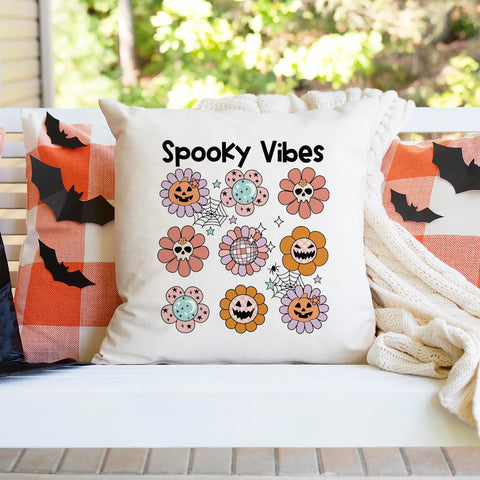 Spooky Vibes Halloween Pillow Cover