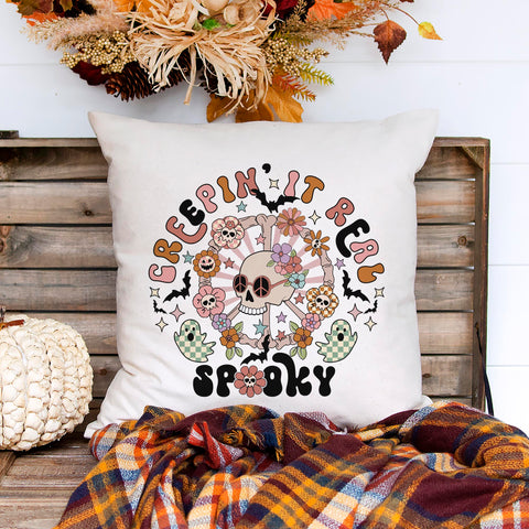 Creepin It Real Spooky Halloween Pillow Cover
