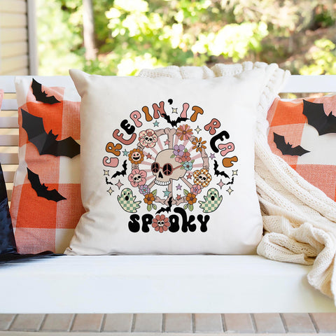 Creepin It Real Spooky Halloween Pillow Cover