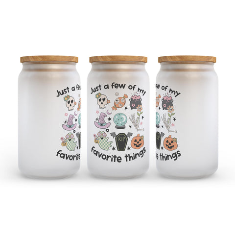Just A Few Of My Favorite Things Halloween Frosted Glass Can Tumbler
