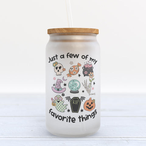Just A Few Of My Favorite Things Halloween Frosted Glass Can Tumbler