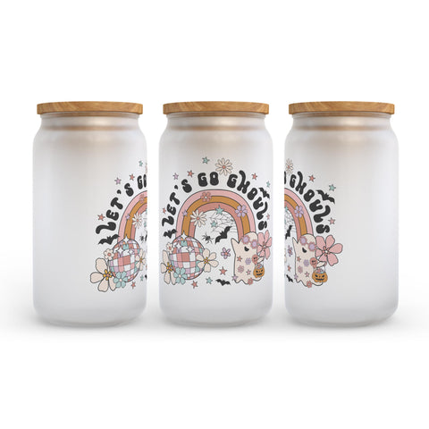 Let's Go Ghouls Halloween Frosted Glass Can Tumbler