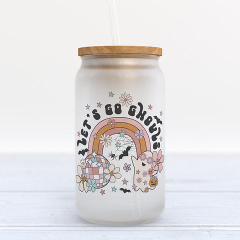 Let's Go Ghouls Halloween Frosted Glass Can Tumbler