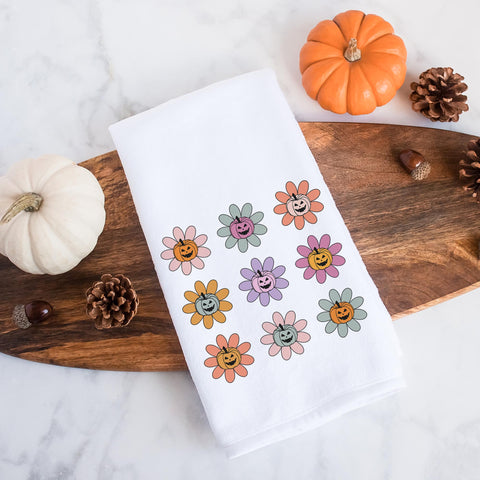 Pumpkin Daisy Halloween Kitchen Towel