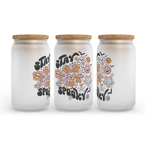 Stay Spooky Halloween Frosted Glass Can Tumbler