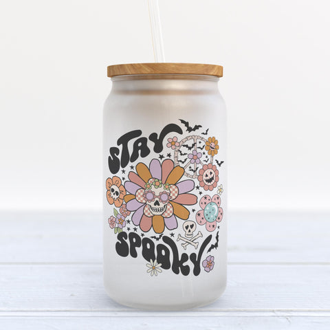 Stay Spooky Halloween Frosted Glass Can Tumbler