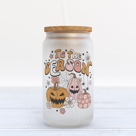 Tis The Season Halloween Frosted Glass Can Tumbler