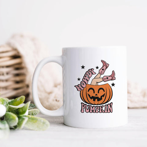 Howdy Pumpkin Halloween Ceramic Mug