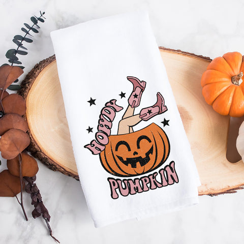 Howdy Pumpkin Halloween Kitchen Towel