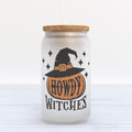 Howdy Witches Halloween Frosted Glass Can Tumbler