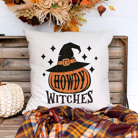 Howdy Witches Halloween Pillow Cover