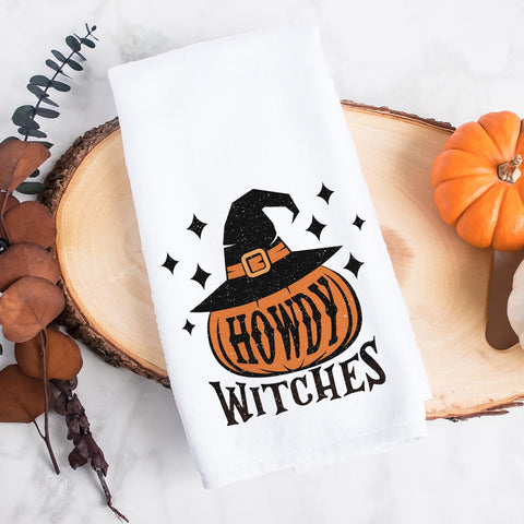 Howdy Witches Halloween Kitchen Towel