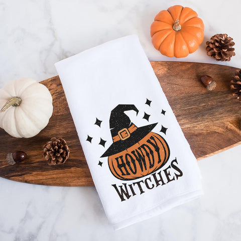 Howdy Witches Halloween Kitchen Towel