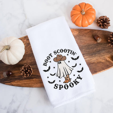 Boot Scootin Spooky Halloween Kitchen Towel