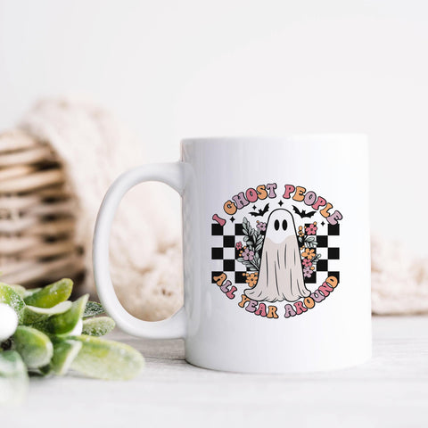 I Ghost People All Year Around Halloween Ceramic Mug