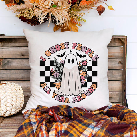 I Ghost People All Year Around Halloween Pillow Cover