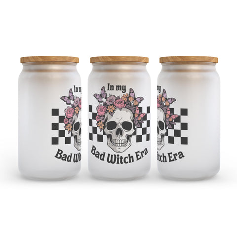 In My Bad Witch Era Halloween Frosted Glass Can Tumbler