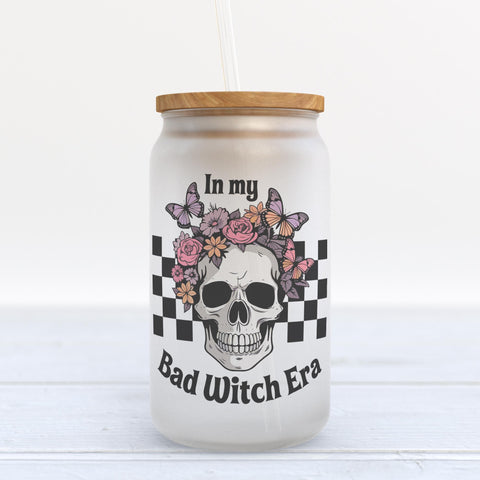 In My Bad Witch Era Halloween Frosted Glass Can Tumbler