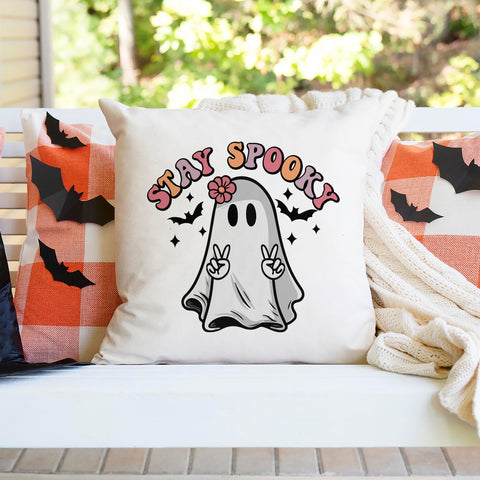 Stay Spooky Retro Halloween Pillow Cover