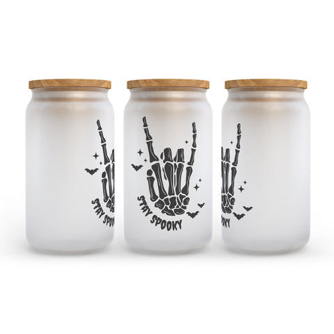 Stay Spooky Halloween Frosted Glass Can Tumbler
