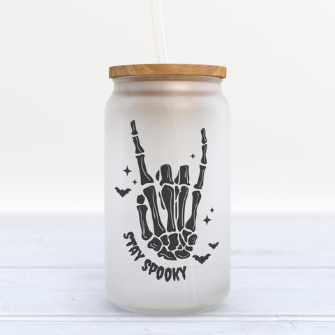 Stay Spooky Halloween Frosted Glass Can Tumbler