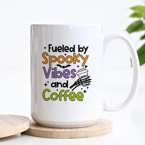 Fueled By Spooky Vibes And Coffee Halloween Ceramic Mug
