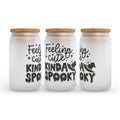 Feeling Cute Kinda Spooky Halloween Frosted Glass Can Tumbler